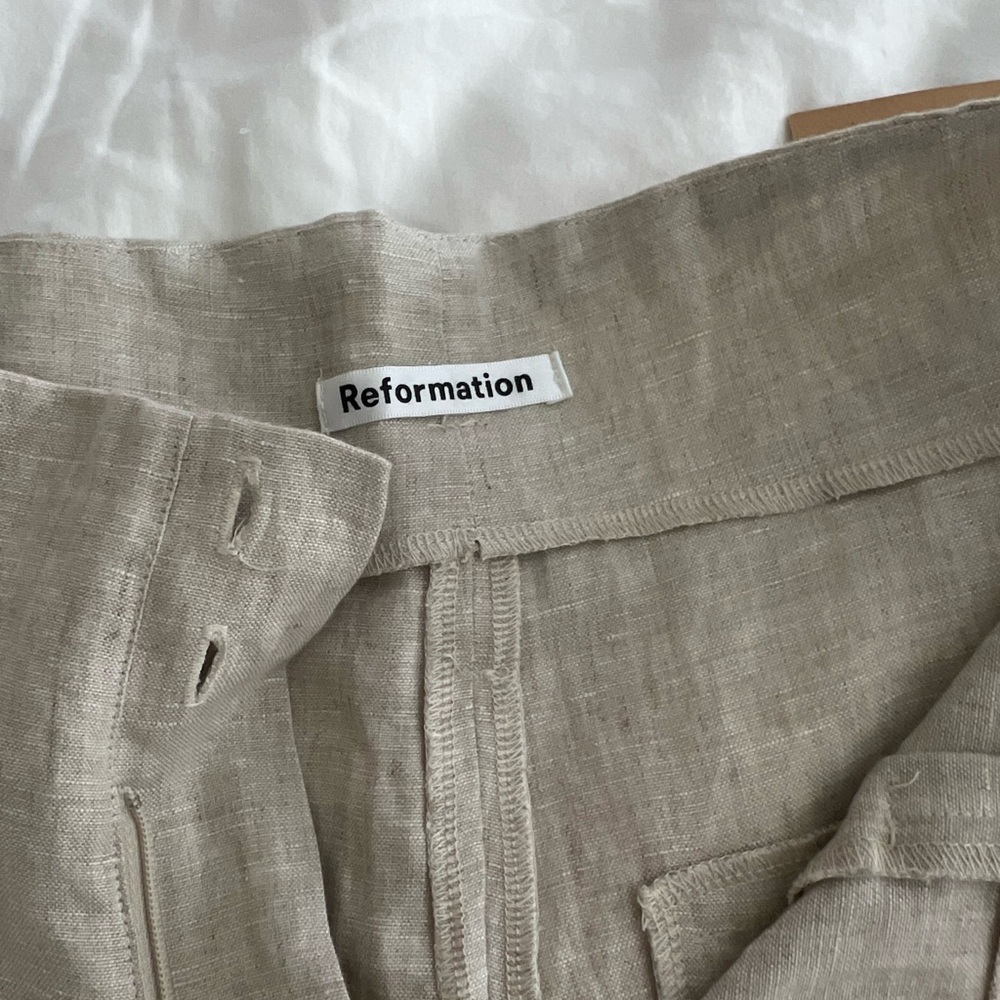 Reformation Women’s Tan Linen Pants